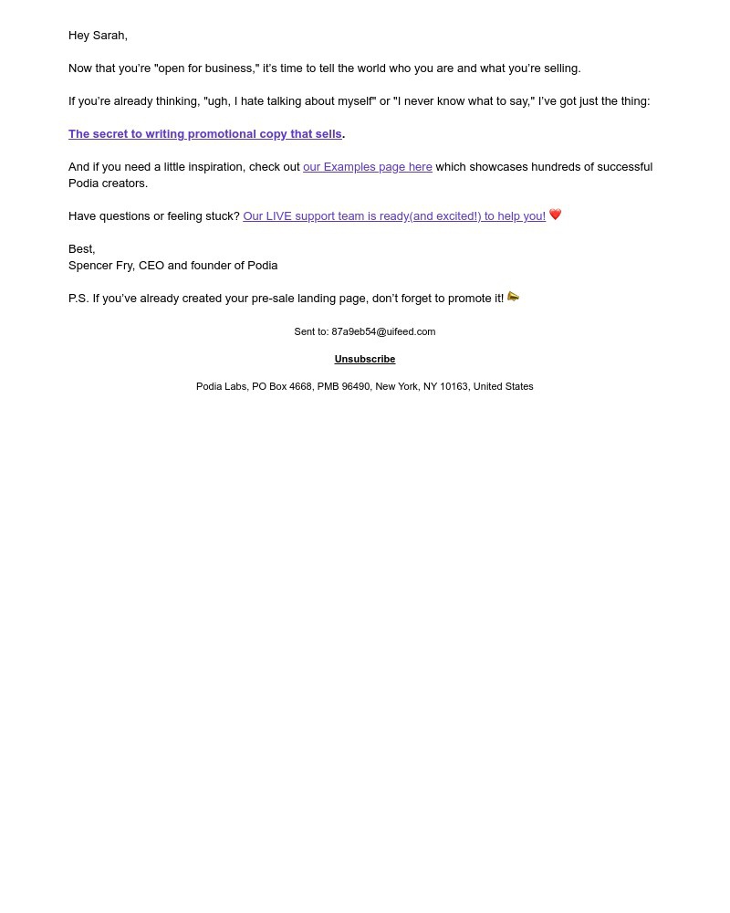 Podia - Hate talking about yourself?