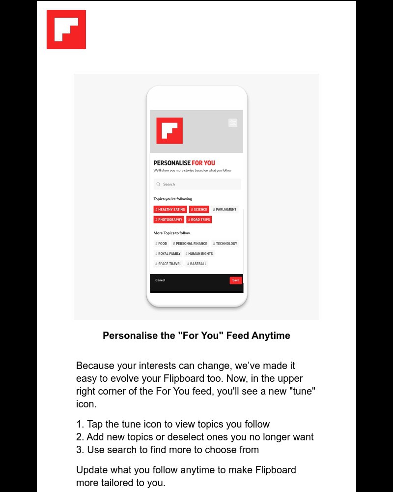 Flipboard - Have your interests changed? Do you want more control over your news?
