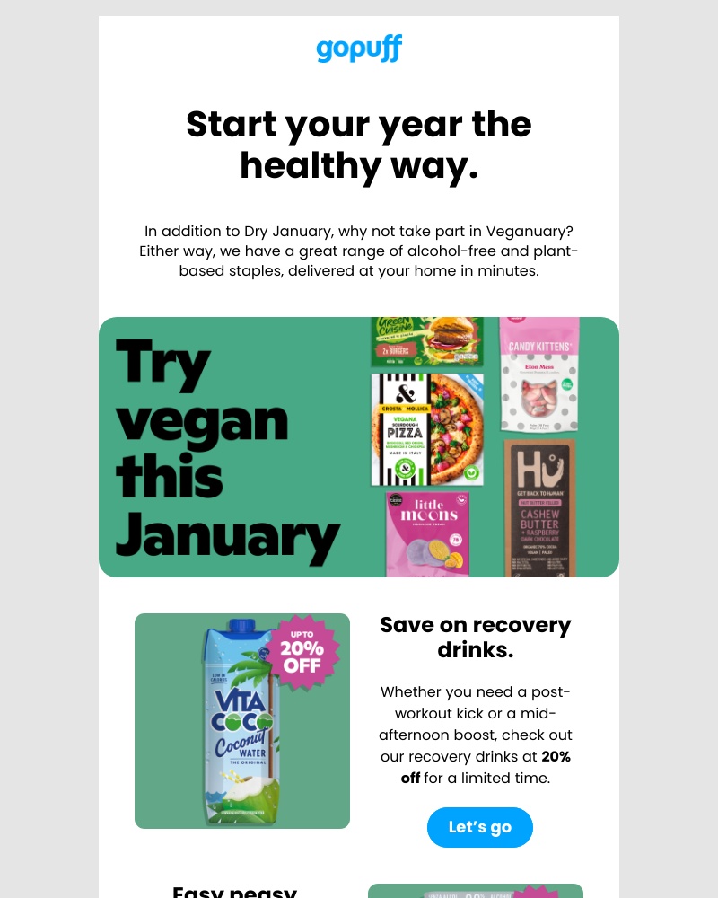 Gopuff - Healthy new year, delivered! ๐ฑ