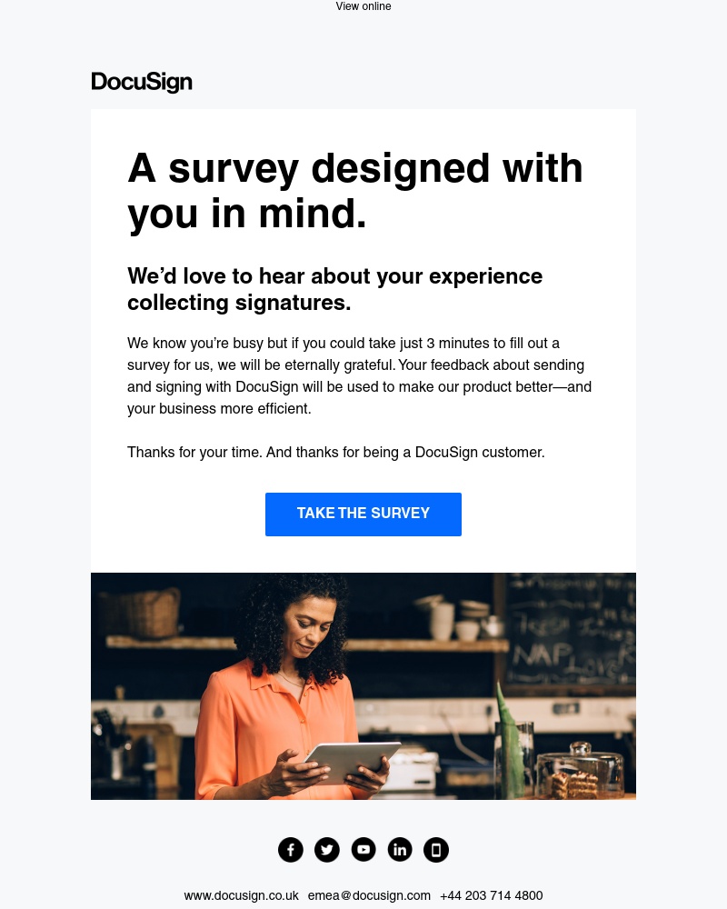 HelloSign - Help us help you by taking a short survey