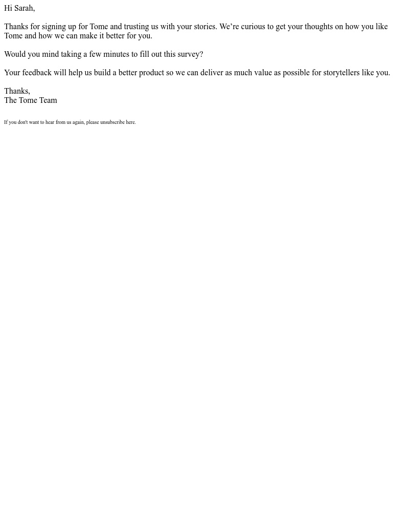 Tome - Help us make Tome better