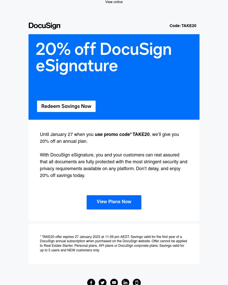 Docusign - Here’s an offer that’ll be hard to refuse.