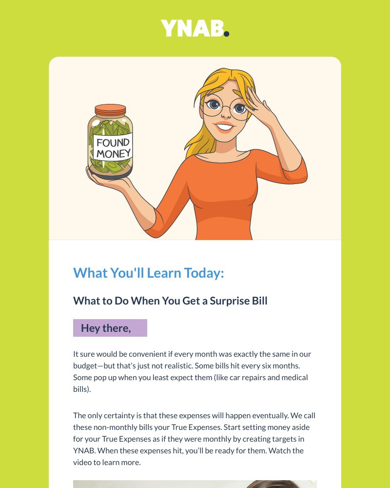 YNAB - Here’s what to do when you get a surprise bill