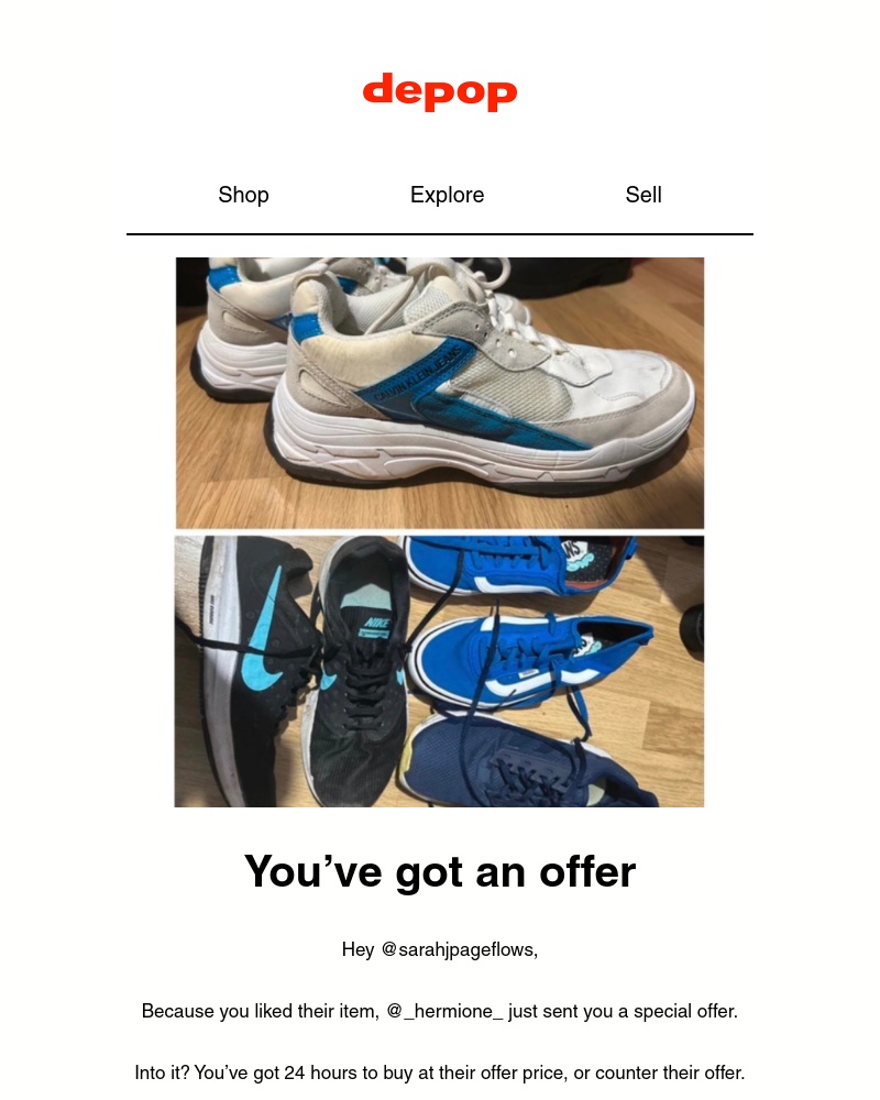 Depop - @_hermione_ sent you a special offer