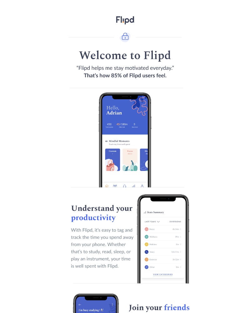 Flipd - Hey Sarah, welcome to Flipd 👋