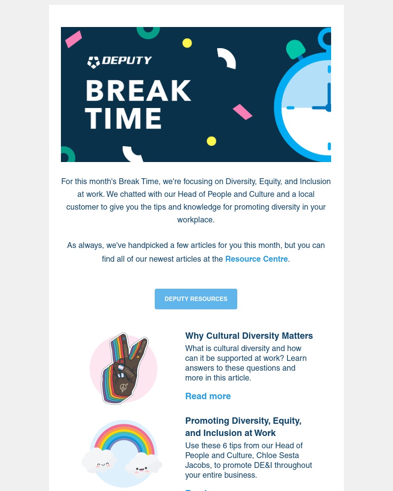 Deputy - Hi James, have you taken a break today?