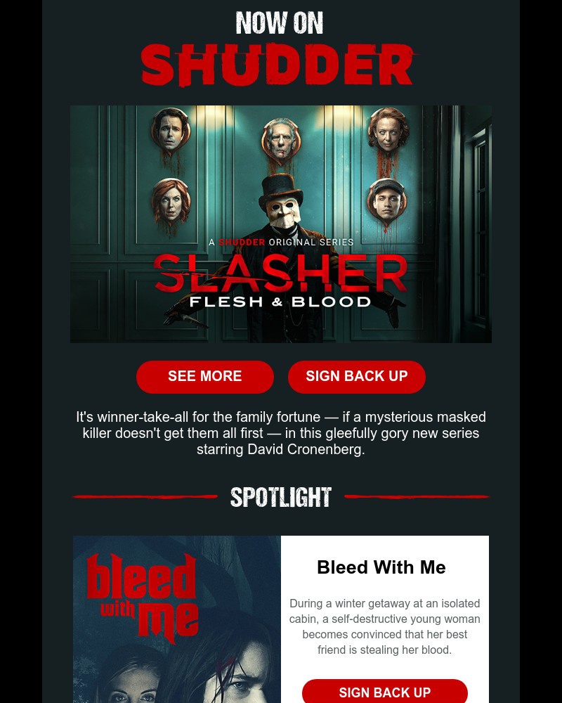 Shudder - Horror + Murder Mystery = New Original Series ‘Slasher: Flesh & Blood’