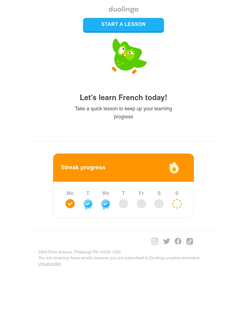 Duolingo - How about practicing French today?