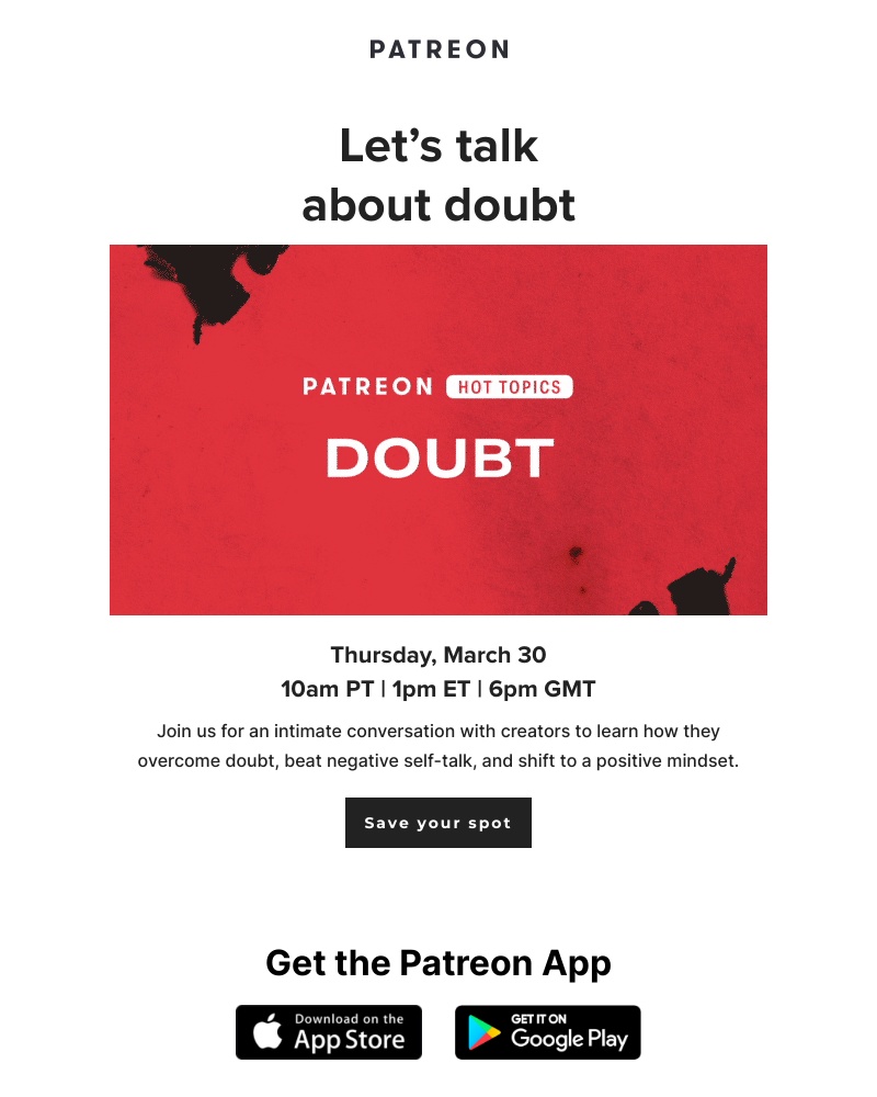 Patreon - How can creators overcome doubt?