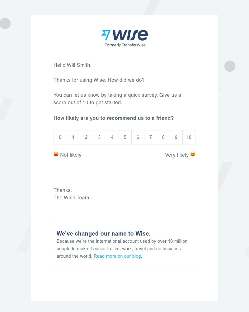 Wise - How did we do?