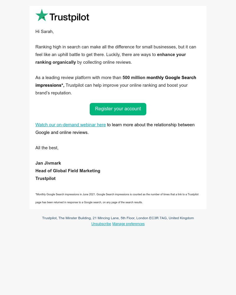 Trustpilot - How do you rank in search?