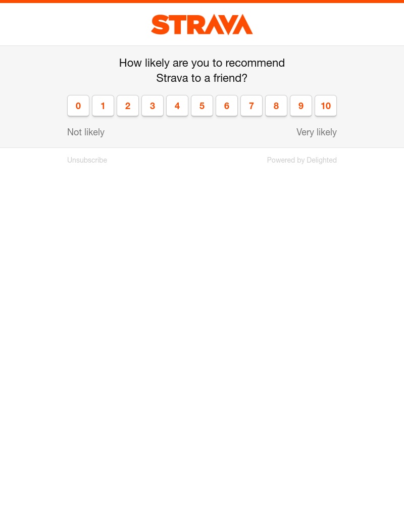 Strava - How likely are you to recommend Strava to a friend?