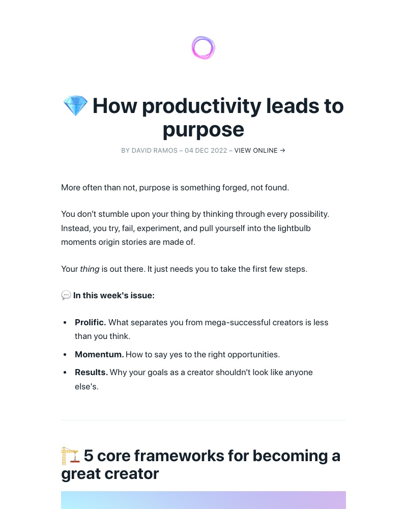 Ghost - 💎 How productivity leads to purpose