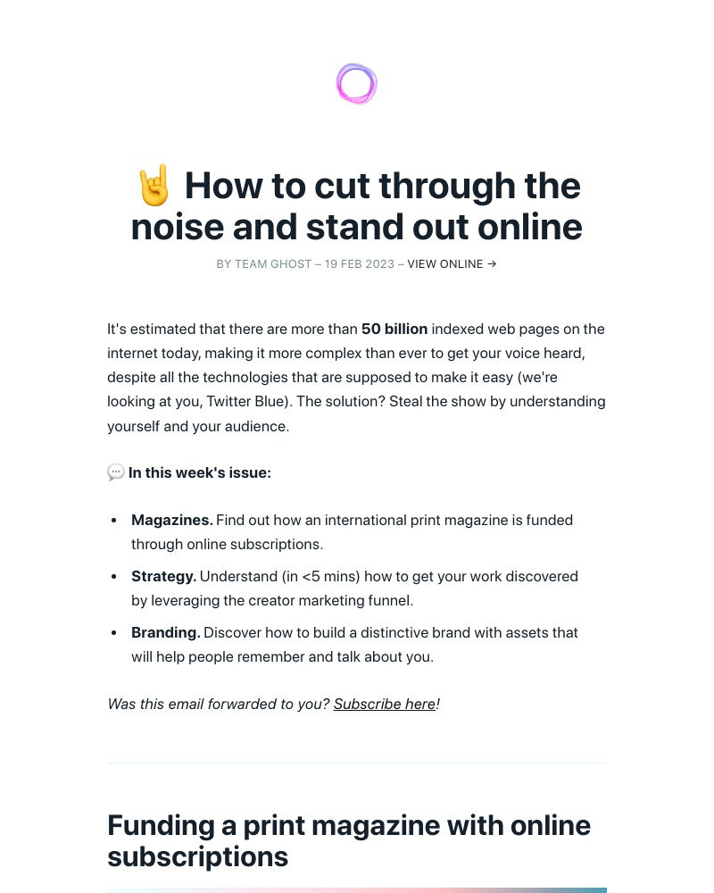 Ghost - 🤘 How to cut through the noise and stand out online