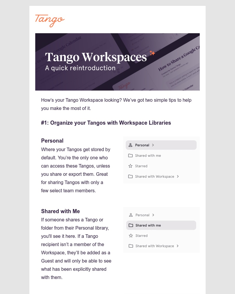 Tango - How to make the most of your Tango Workspace