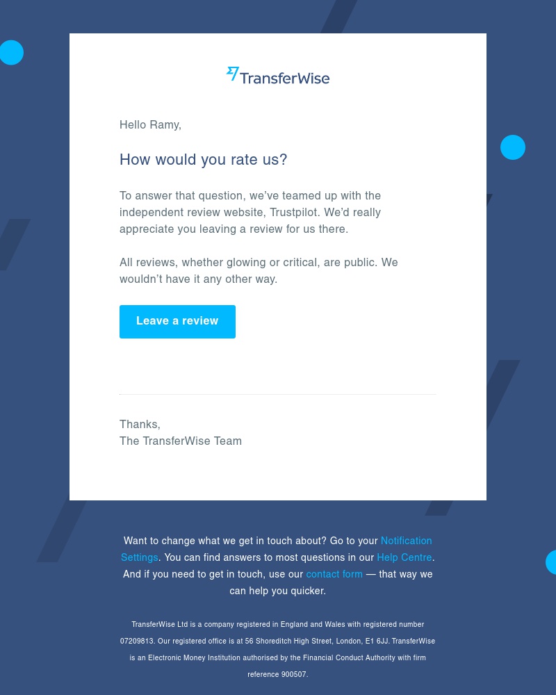 Wise - How would you rate us?