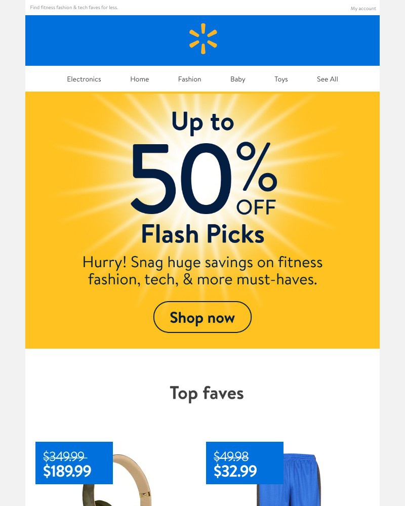 Walmart - Hurry! Grab up to 50% off with Flash Picks π