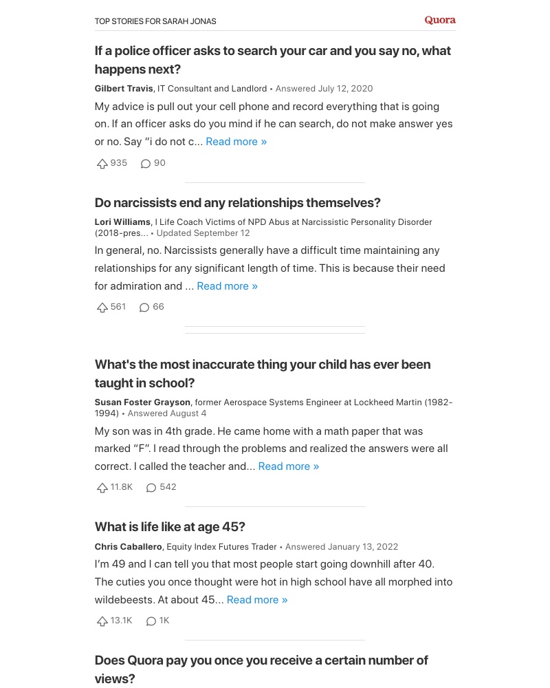 Quora - If a police officer asks to search your car and you say no, what happens next?