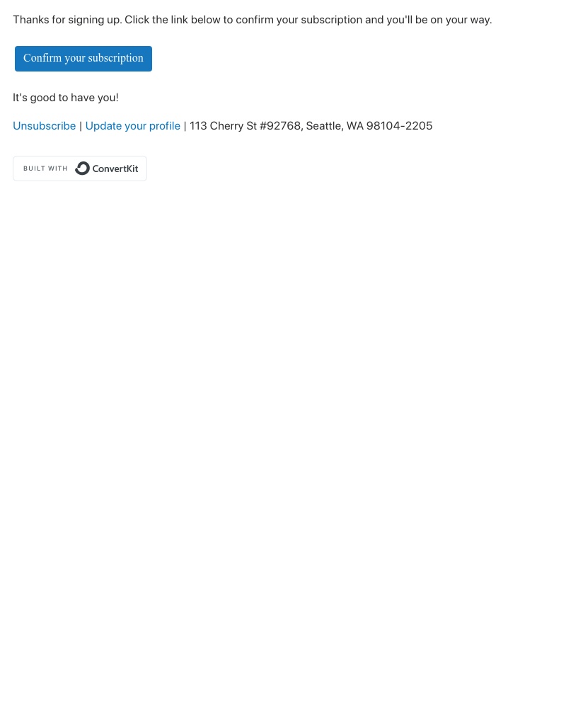 Kit - Important: confirm your subscription