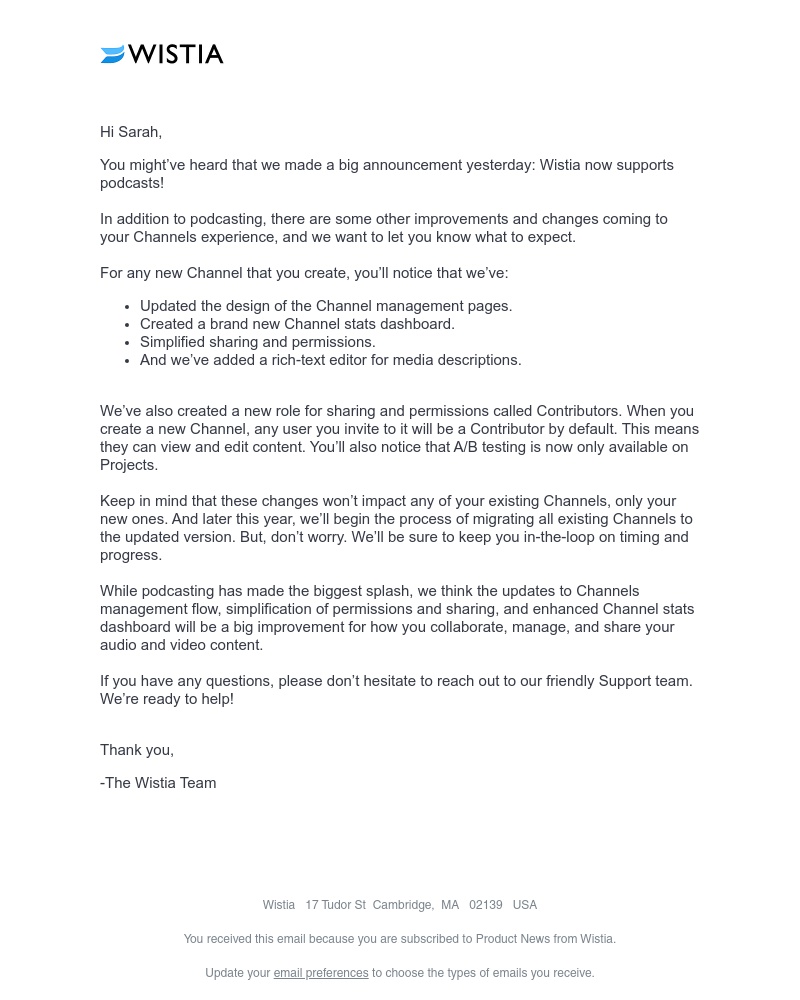 Wistia - Improvements and updates to Wistia Channels