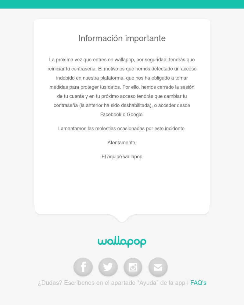 Wallapop - Información de seguridad