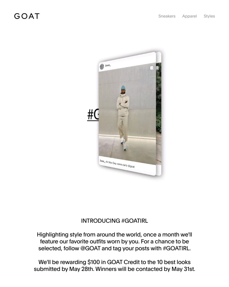 Goat - Introducing #GOATIRL: Worn by you, selected by GOAT