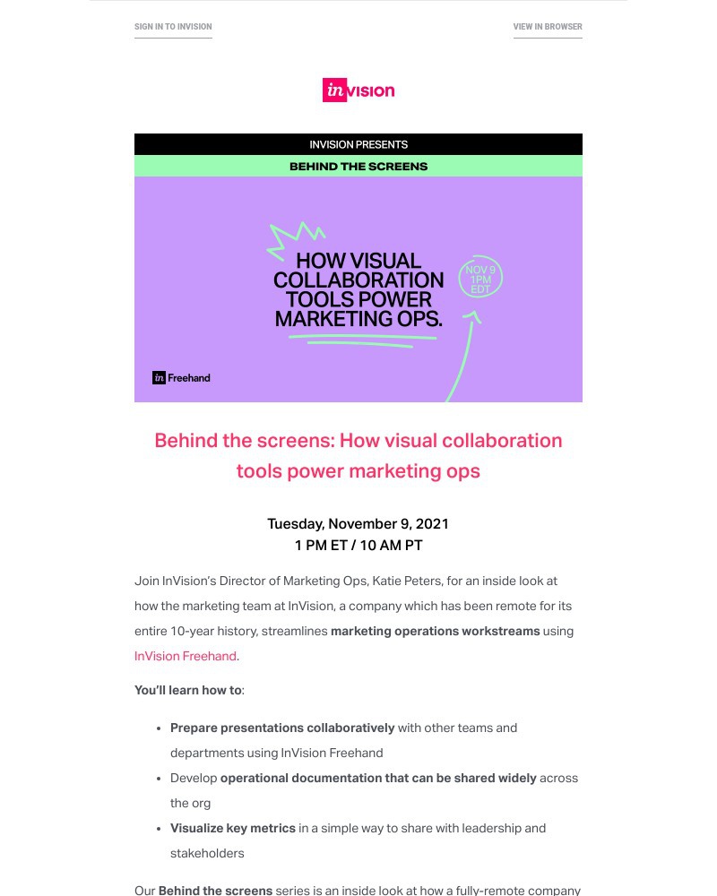 InVision - InVision Webinar: Power your marketing operations
