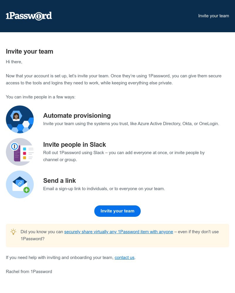 1Password - Invite your team to 1Password