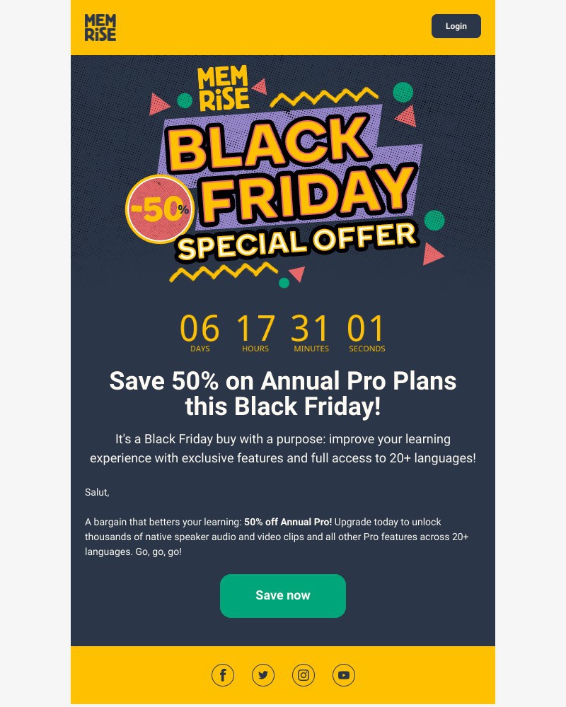 Memrise - π
π
π
π
π
π
π
‘π
π
π
π
¨ is here with 50% off!