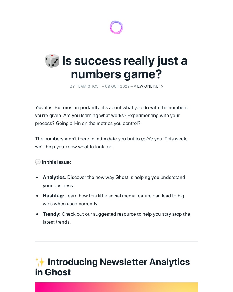 Ghost - 🎲 Is success really just a numbers game?
