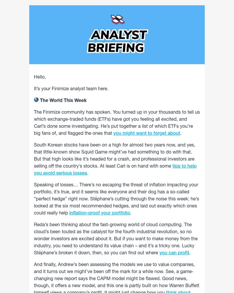 Finimize - 🧐 Is your favorite ETF worth the hype?