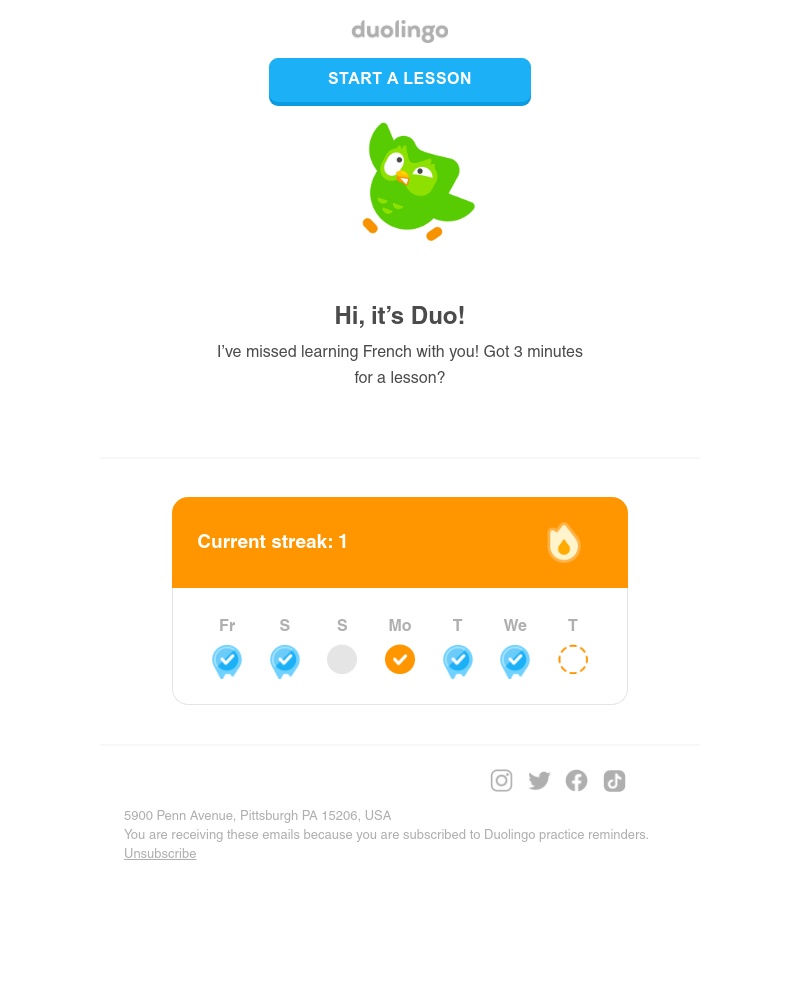 Duolingo - 🥺 It’s been 3 days…