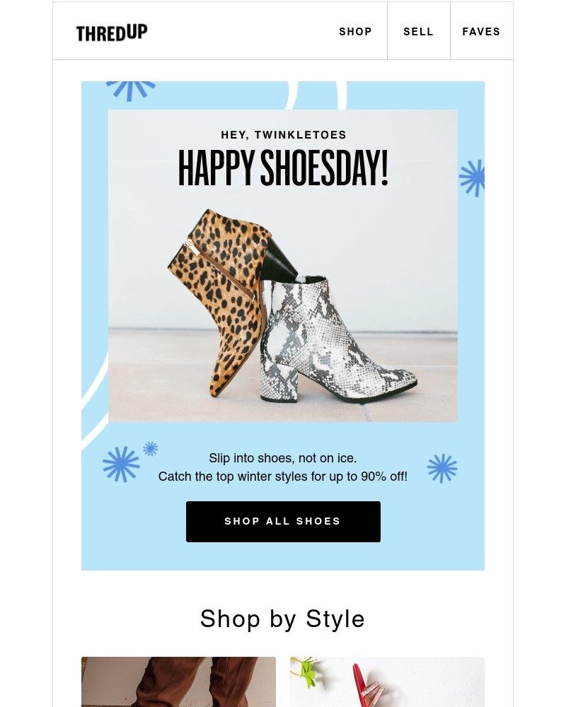 thredUP - ❄️ It's Shoesday, y'all! Up to 90% off