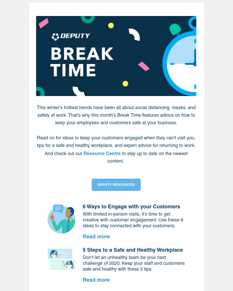 Deputy - It's (socially distanced) Break Time! 👋