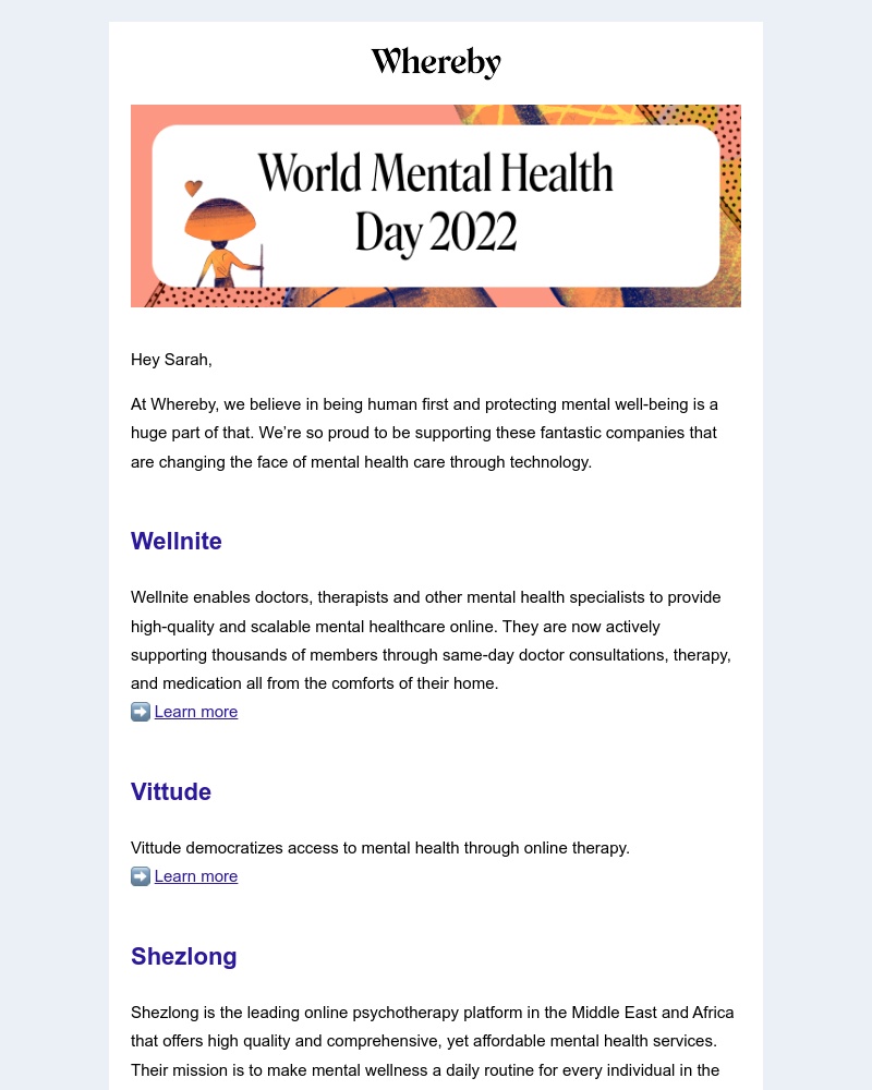 Whereby - It’s World Mental Health Day 💙