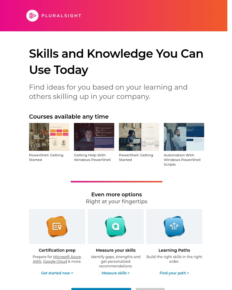 Pluralsight - James, Learning Recommendations Just for You