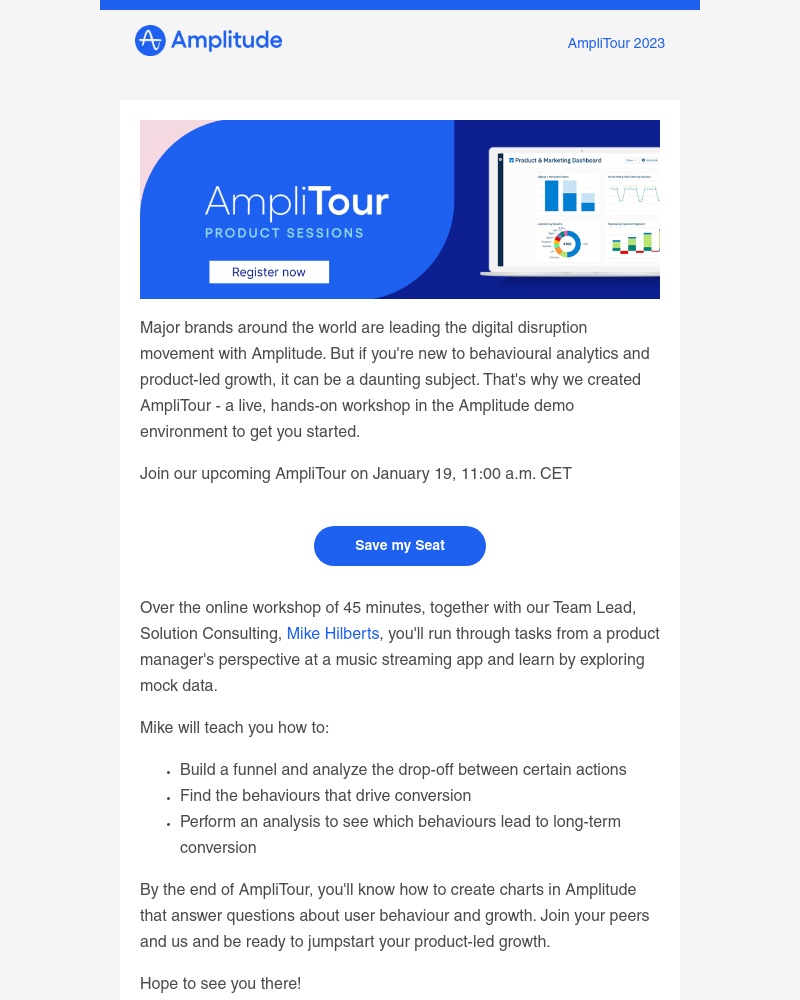 Amplitude - Join our upcoming workshop AmpliTour to get ready to jumpstart your product-led growth!