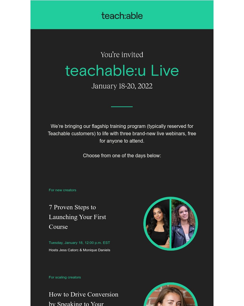Teachable - Join us: teachable:u Live 2022