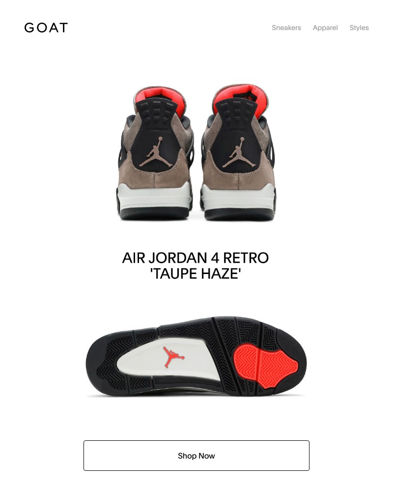 Goat - Just Dropped: Air Jordan 4 Retro 'Taupe Haze' available now