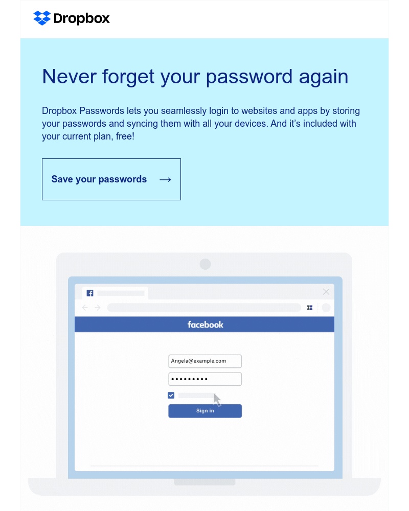 Dropbox - Keep forgetting your passwords?