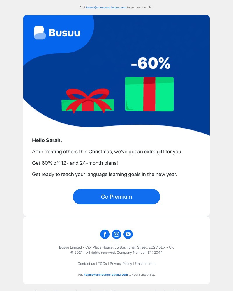 Busuu - Kickstart the New Year with 60% off π