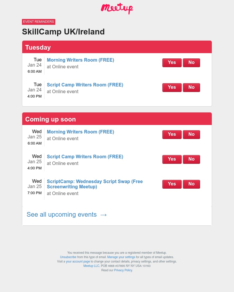 Meetup - Last chance: 2 events tomorrow