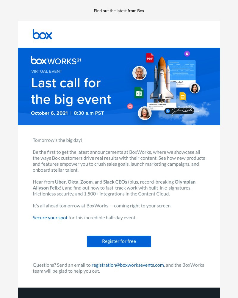 Box - Last chance: BoxWorks is tomorrow!