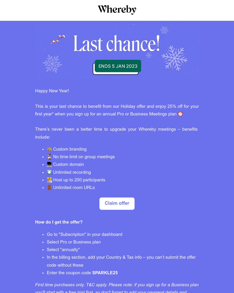 Whereby - Last chance for 25% off ⏰