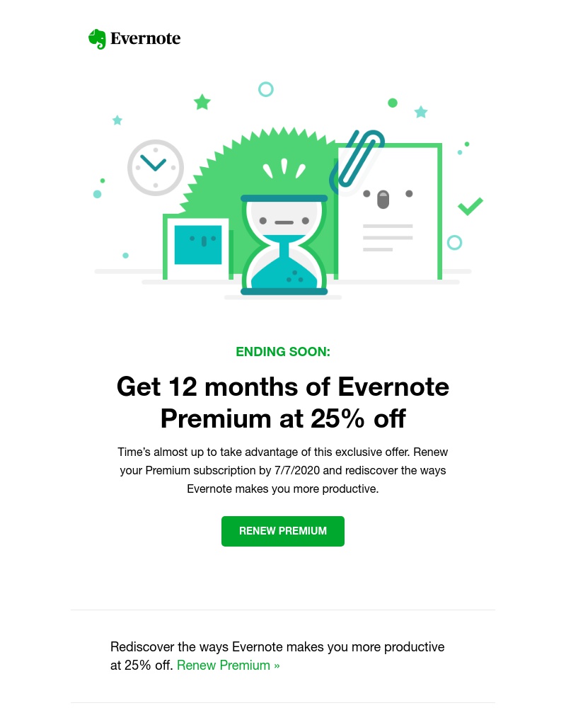 Evernote - Last chance for 25% off Premium