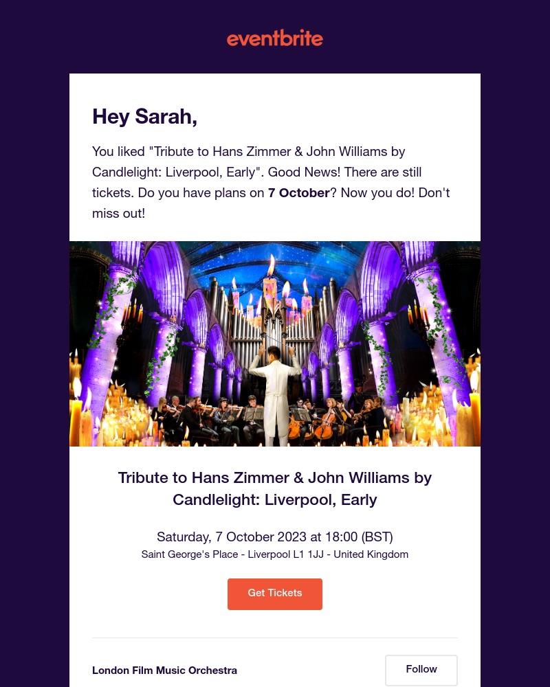 Eventbrite - Last chance to buy tickets for Tribute to Hans Zimmer & John Williams by Candlelight: Liverpool, Early