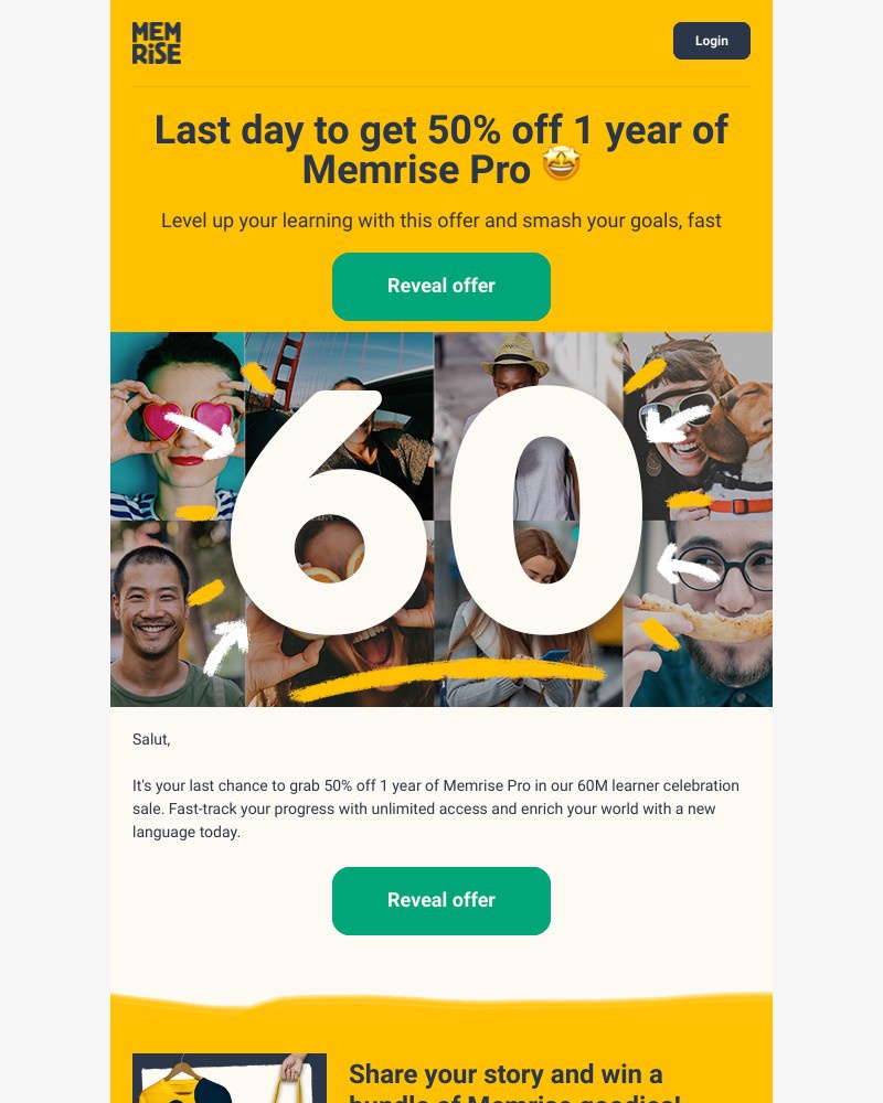 Memrise - Last chance to get 50% off 1 year of Memrise Pro π€