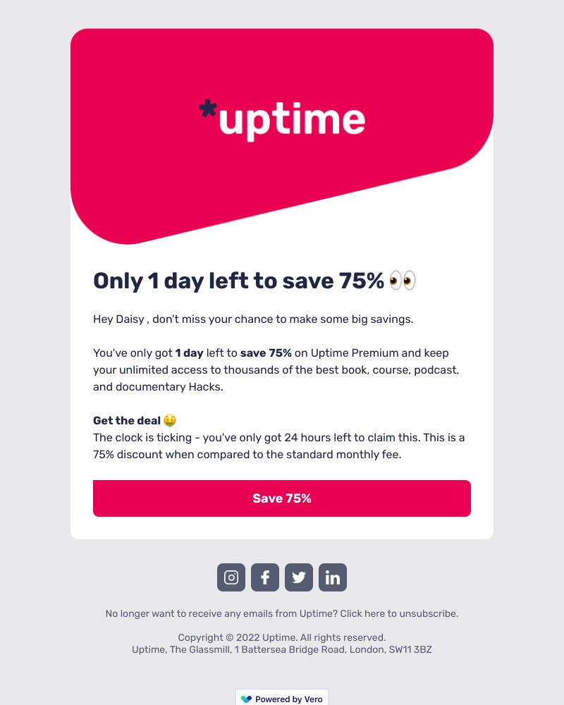 Uptime - Last chance to save 75% on Uptime Premium 👀
