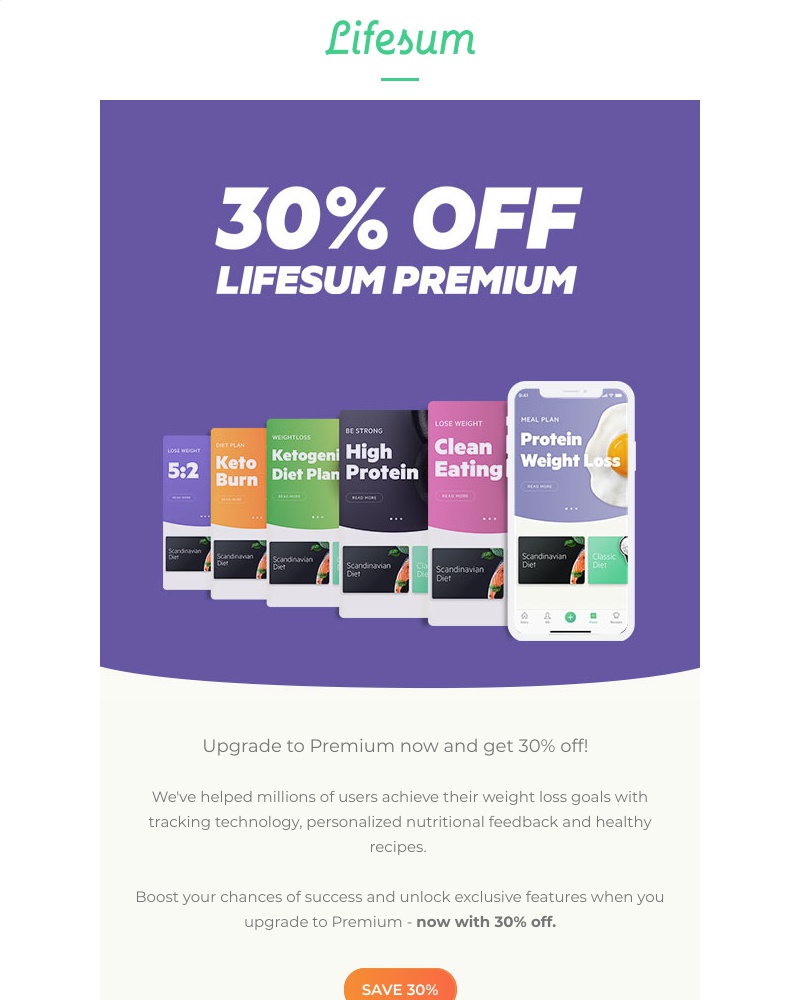 Lifesum - Last day: Claim your 30% before it expires tonight