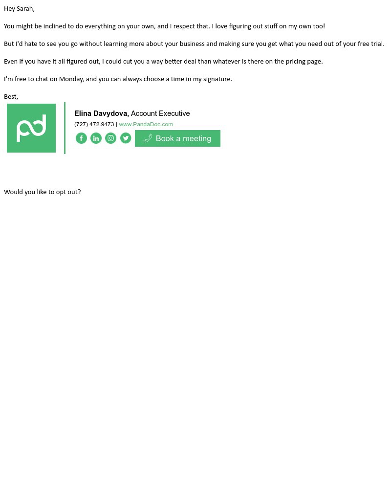 PandaDoc - Last week in your trial